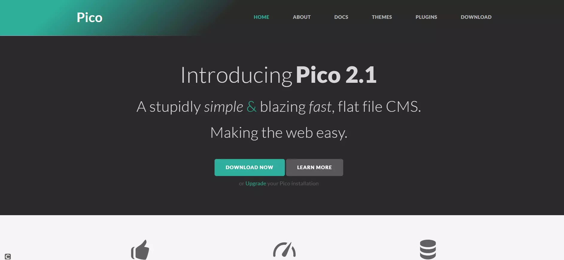 Image: Homepage of the Pico project