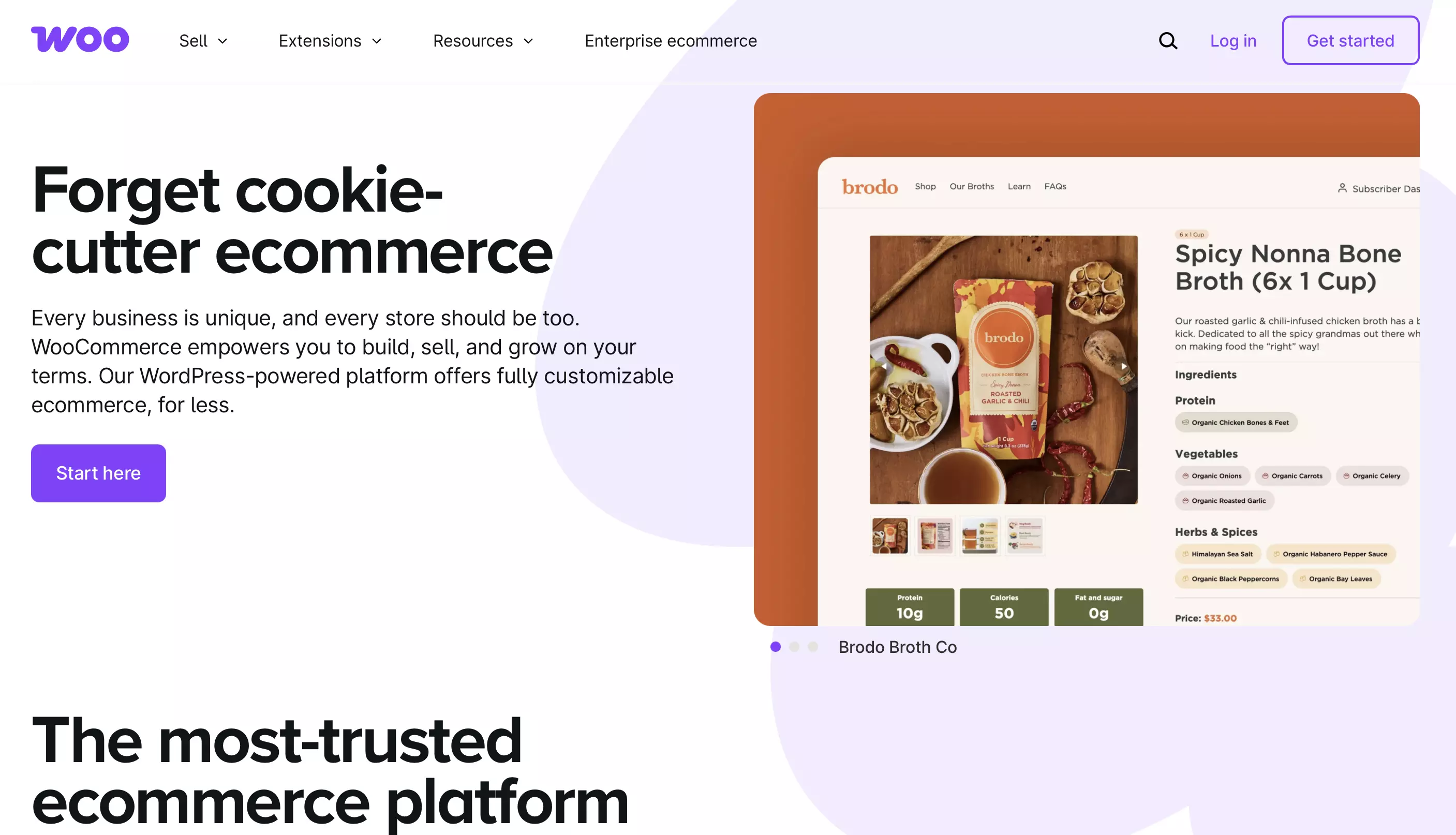 Image: WooCommerce website: Homepage